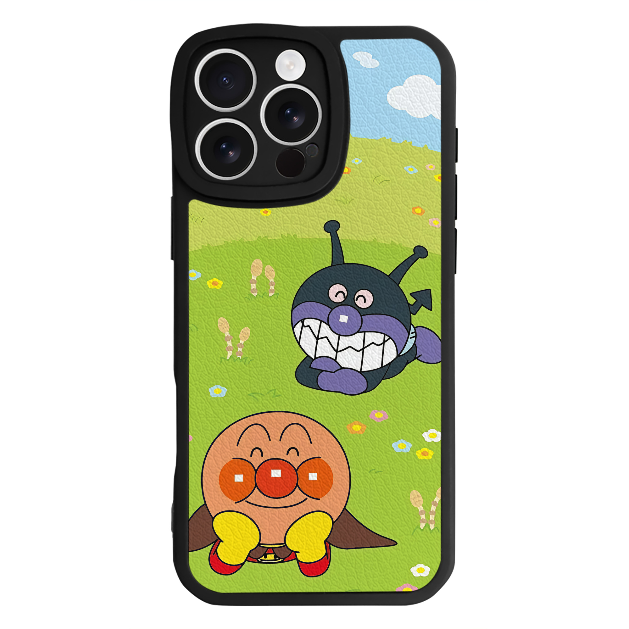 （画像用） アンパンマン Anpanman 【iPhone 16シリーズ対応】シリコンスマホケース（レザー調） 材質：シリコン